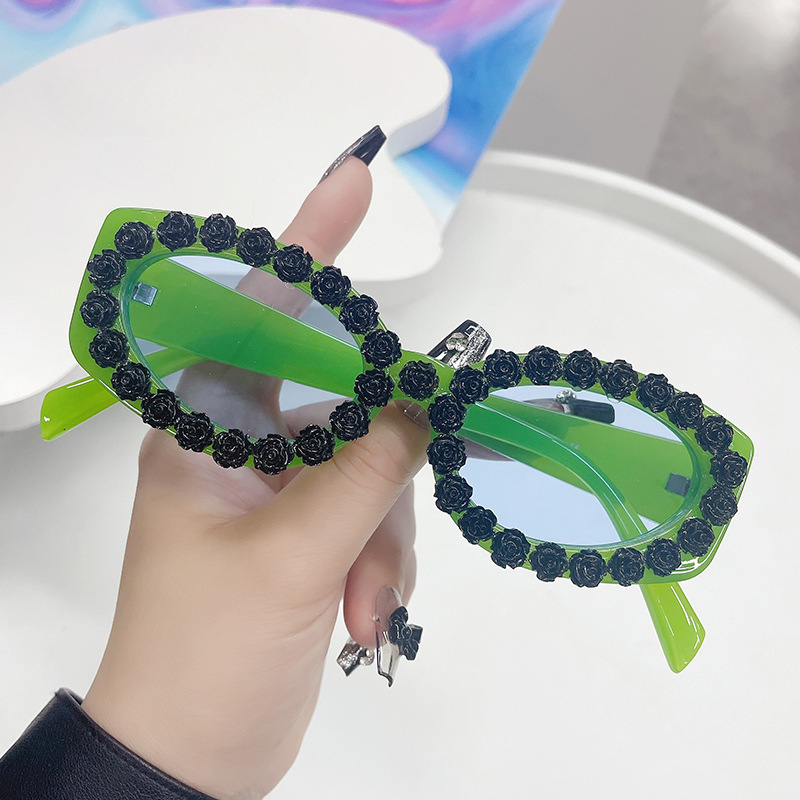 Gafas de sol personalizadas para la flor de diamantes de PC de PC al por mayor